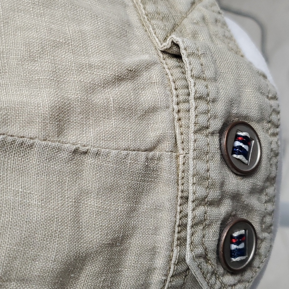 Micheal Stars linen Asimetrical moto Jacket. Tan color. Size M - Picture 5 of 8